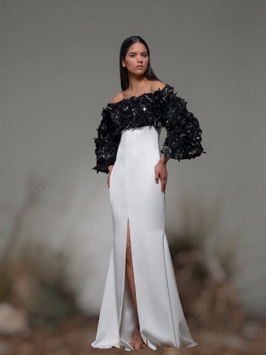 Isabel Sanchis Dresses & Skirts - Isabel Sanchis Berceto Ruffle Mermaid Dress Size 10 Black / White